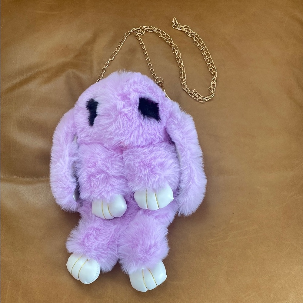 Purple Plush Bunny purse